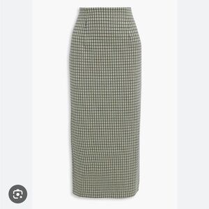 Tibi Green Houndstooth Midi Skirt